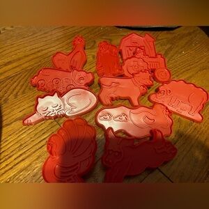 Chilton Old McDonald's Farm 11 Red Cookie Cutters..Old Mac Donald, Barn, Rooster